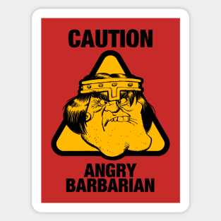 Caution: Angry Barbarian Sticker